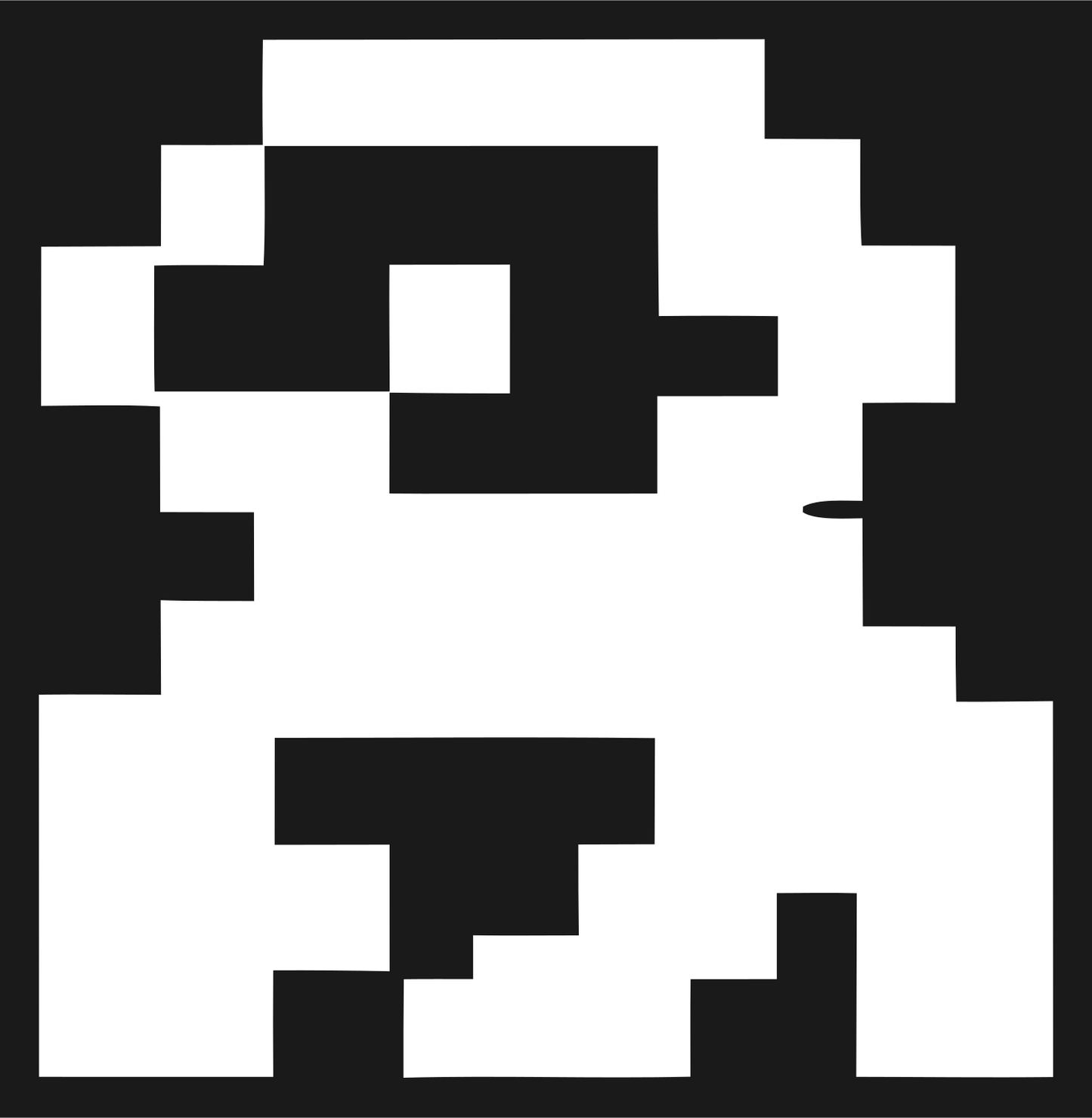 Pixel Sloth Character Logo #1a1a1a/#ffffff