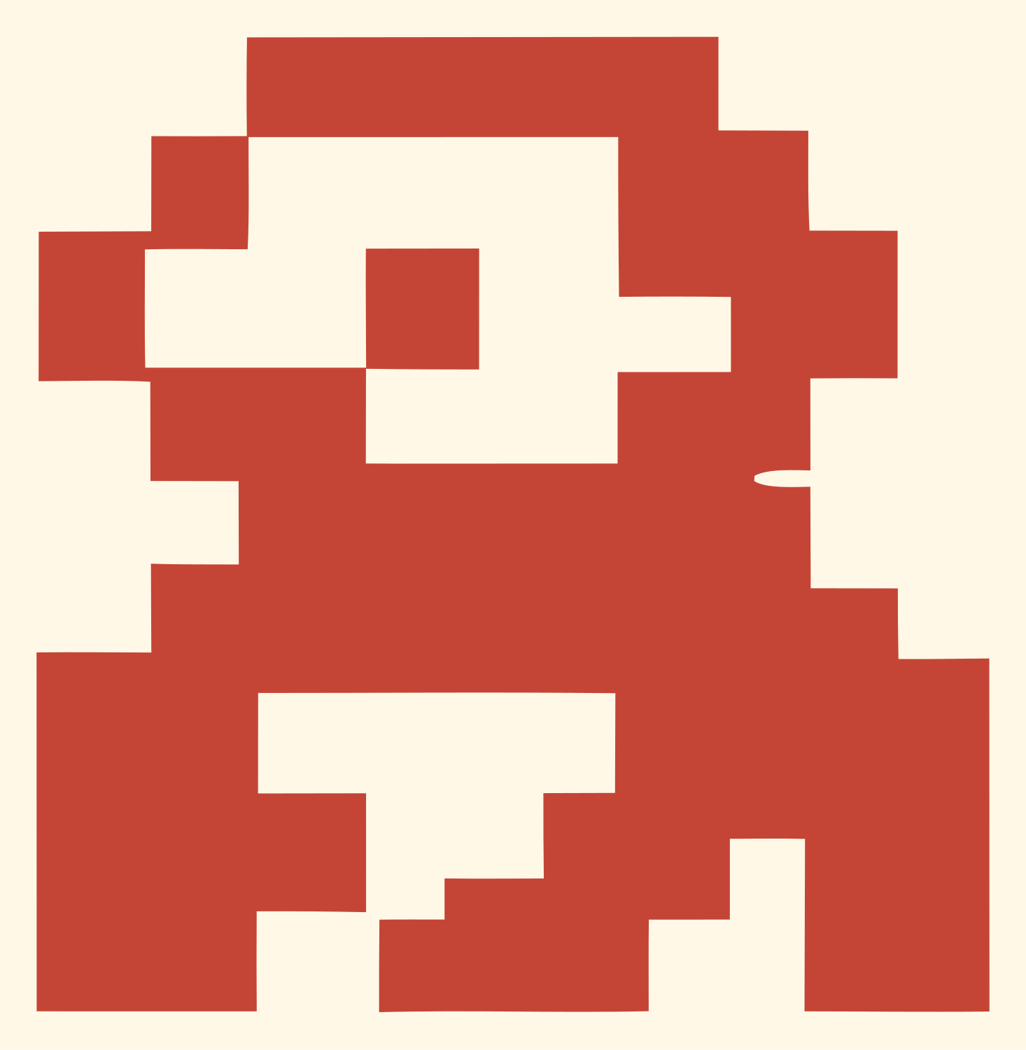 Pixel Sloth Character Logo #fff8e7/#c44536