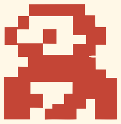 Pixel Sloth Character Logo #fff8e7/#c44536