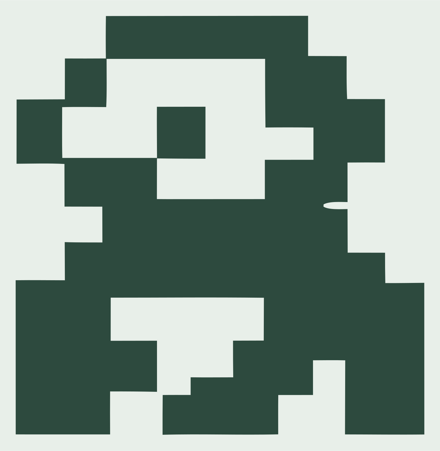 Pixel Sloth Character Logo #e8efe9/#2d4a3e