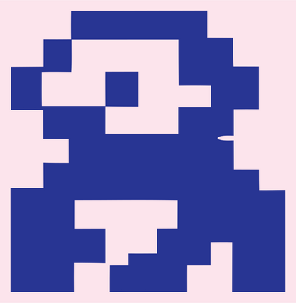 Pixel Sloth Character Logo #fce4ec/#283593