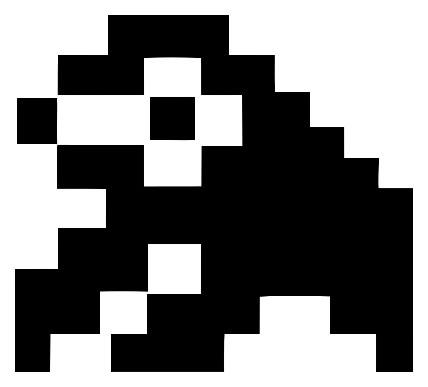 Pixel Sloth Climbing Logo #ffffff/#000000
