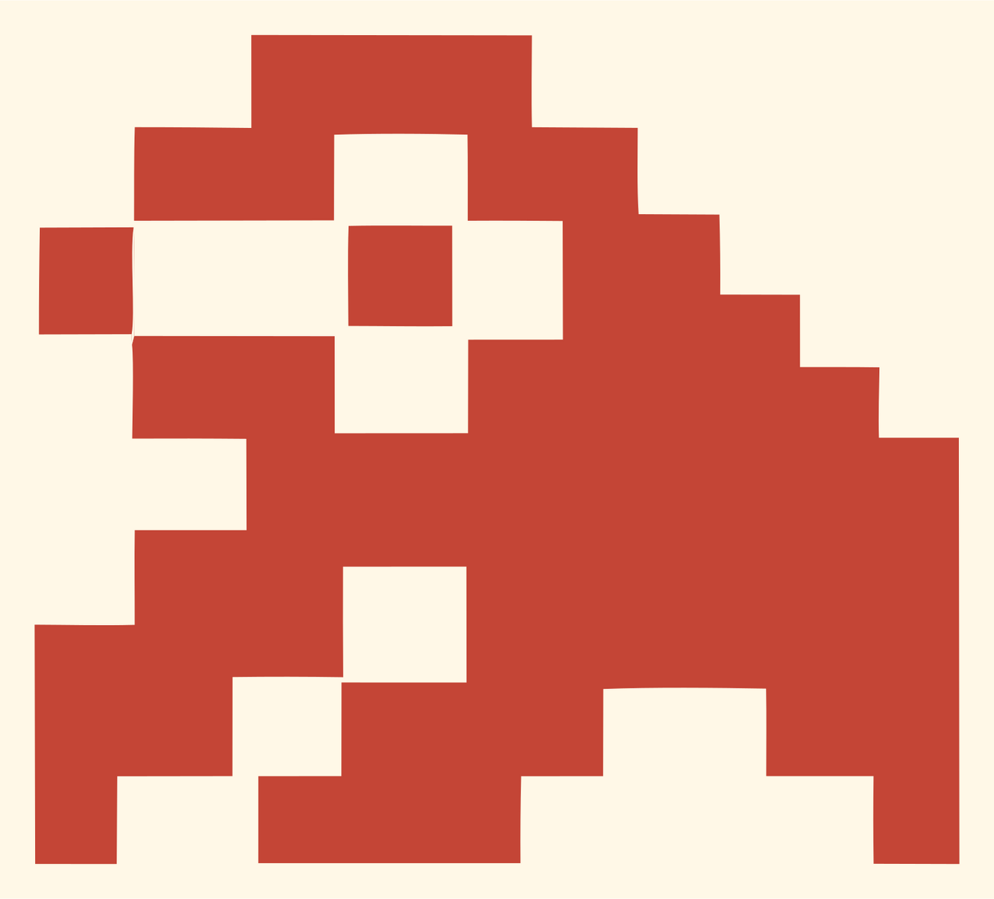 Pixel Sloth Climbing Logo #fff8e7/#c44536