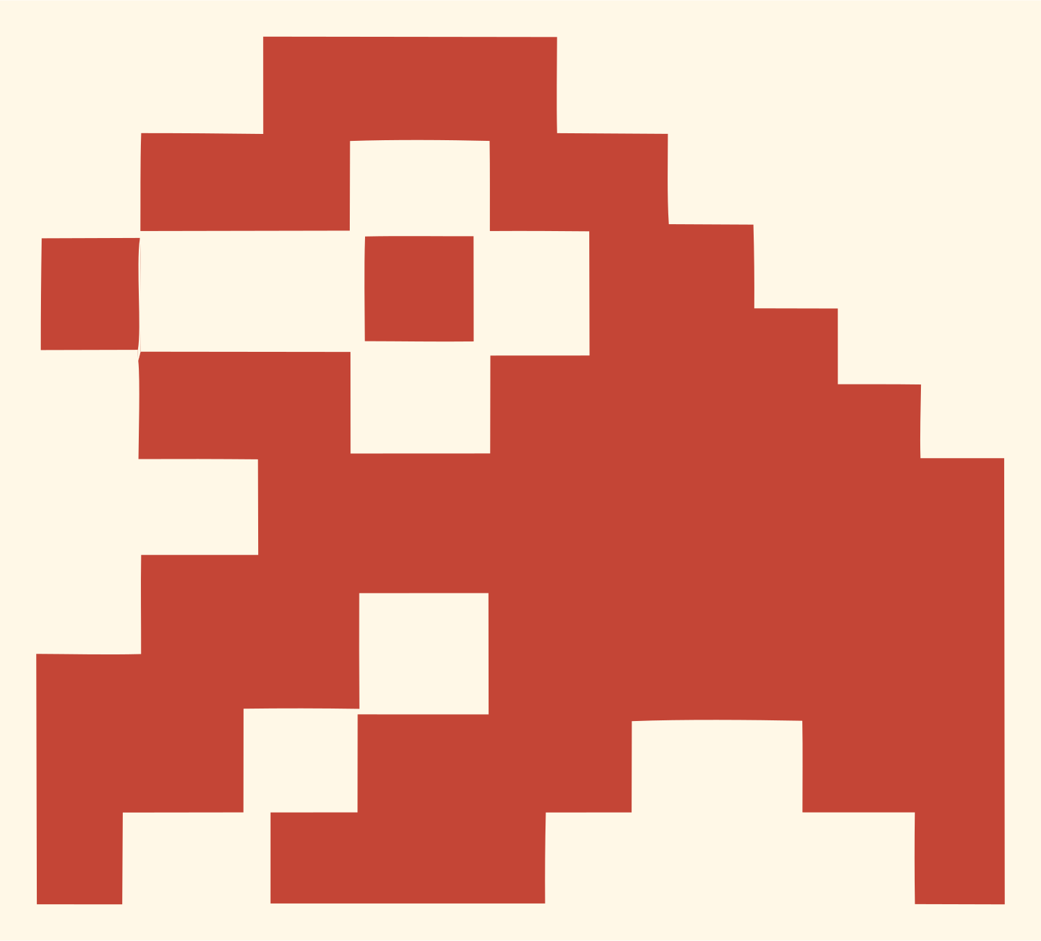 Pixel Sloth Climbing Logo #fff8e7/#c44536