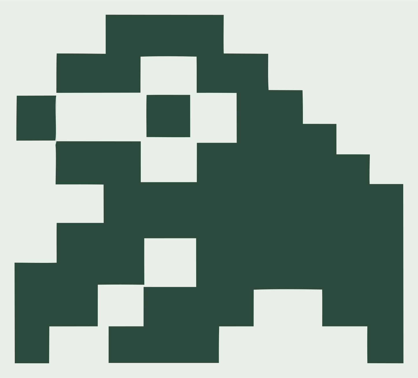 Pixel Sloth Climbing Logo #e8efe9/#2d4a3e
