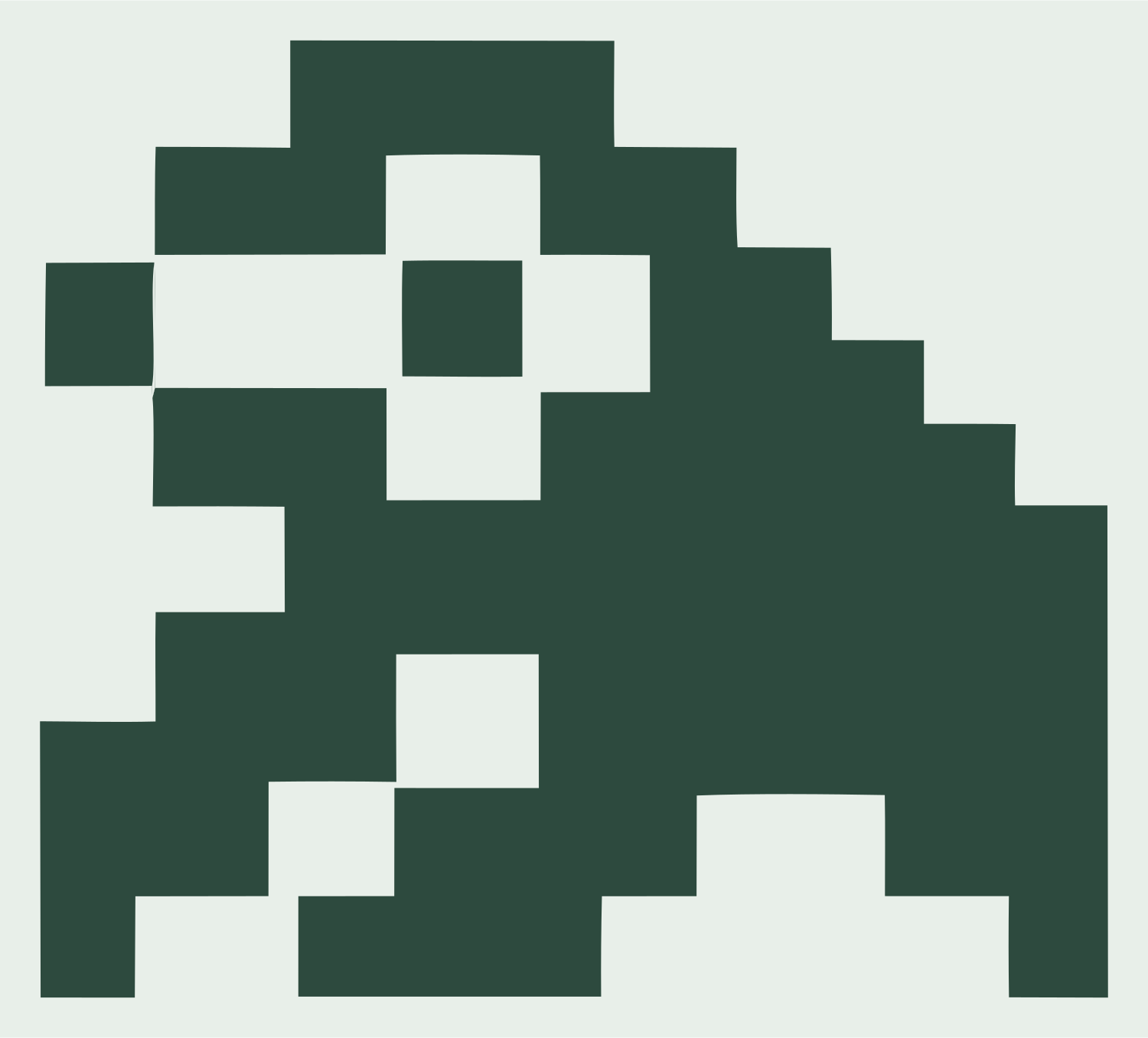 Pixel Sloth Climbing Logo #e8efe9/#2d4a3e