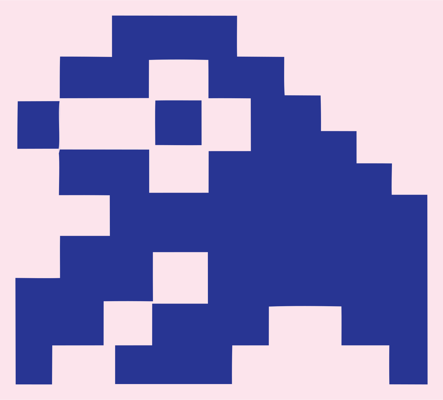 Pixel Sloth Climbing Logo #fce4ec/#283593