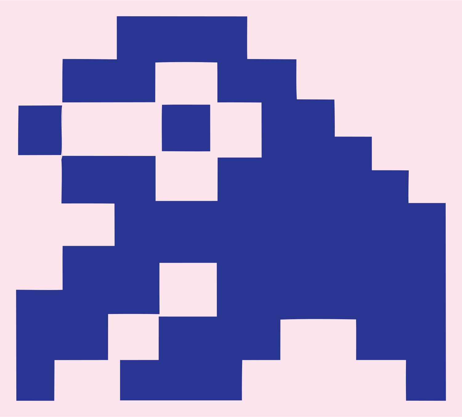 Pixel Sloth Climbing Logo #fce4ec/#283593