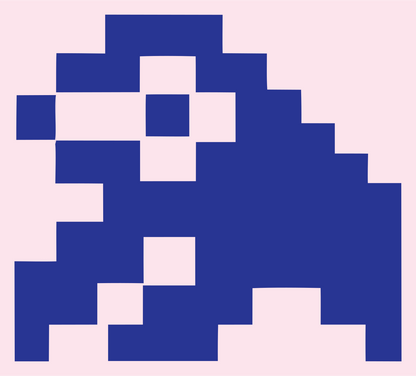 Pixel Sloth Climbing Logo #fce4ec/#283593