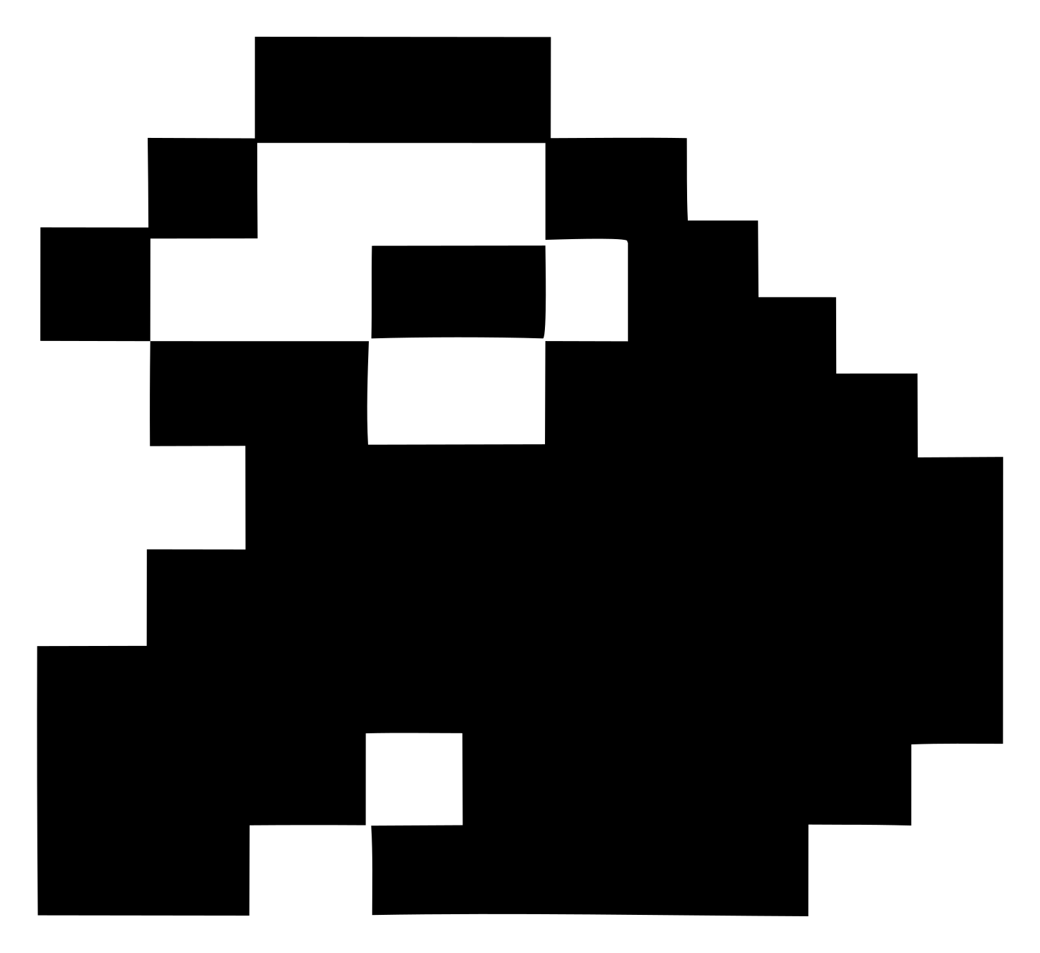 Pixel Sloth Curled Logo #ffffff/#000000