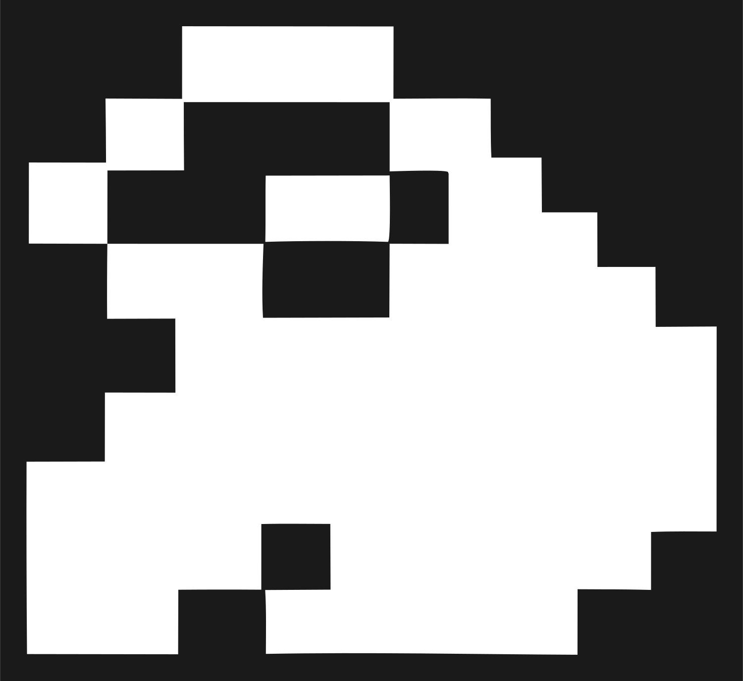 Pixel Sloth Curled Logo #1a1a1a/#ffffff