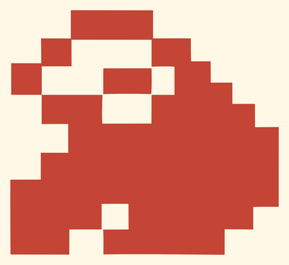Pixel Sloth Curled Logo #fff8e7/#c44536