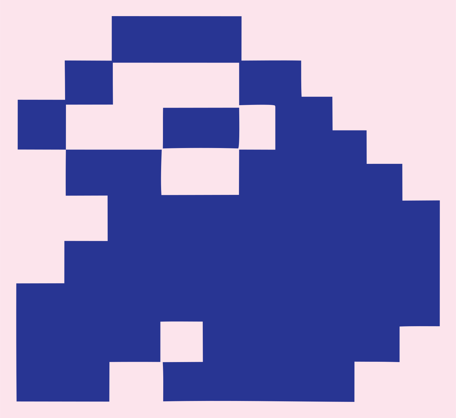 Pixel Sloth Curled Logo #fce4ec/#283593
