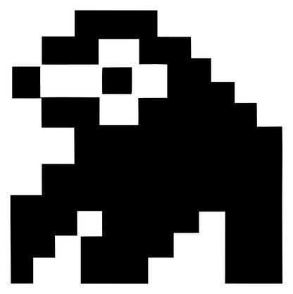 Pixel Sloth Crouching Logo #ffffff/#000000