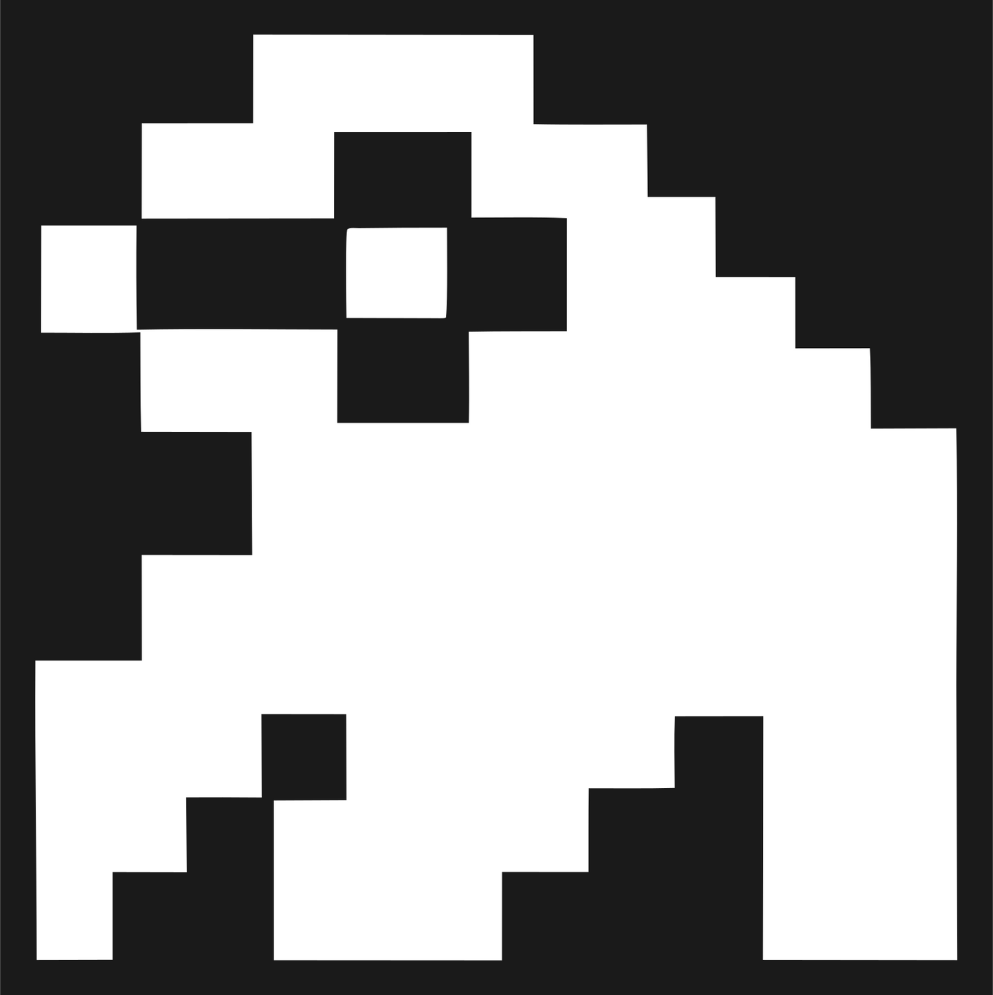 Pixel Sloth Crouching Logo #1a1a1a/#ffffff