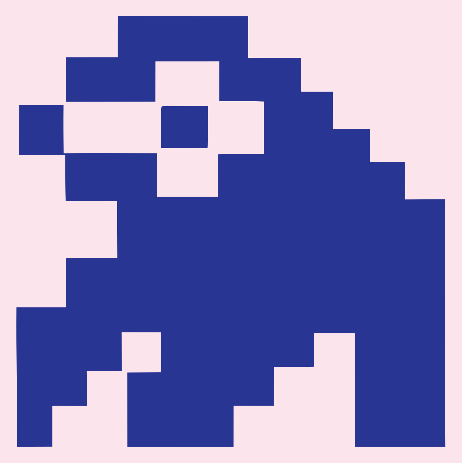 Pixel Sloth Crouching Logo #fce4ec/#283593