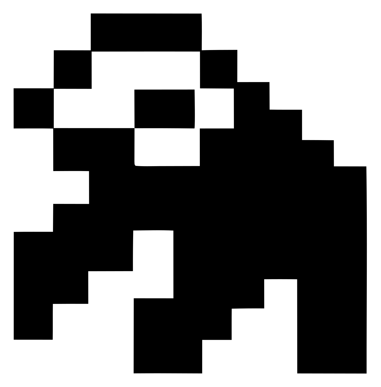 Pixel Sloth Crawling Logo #ffffff/#000000