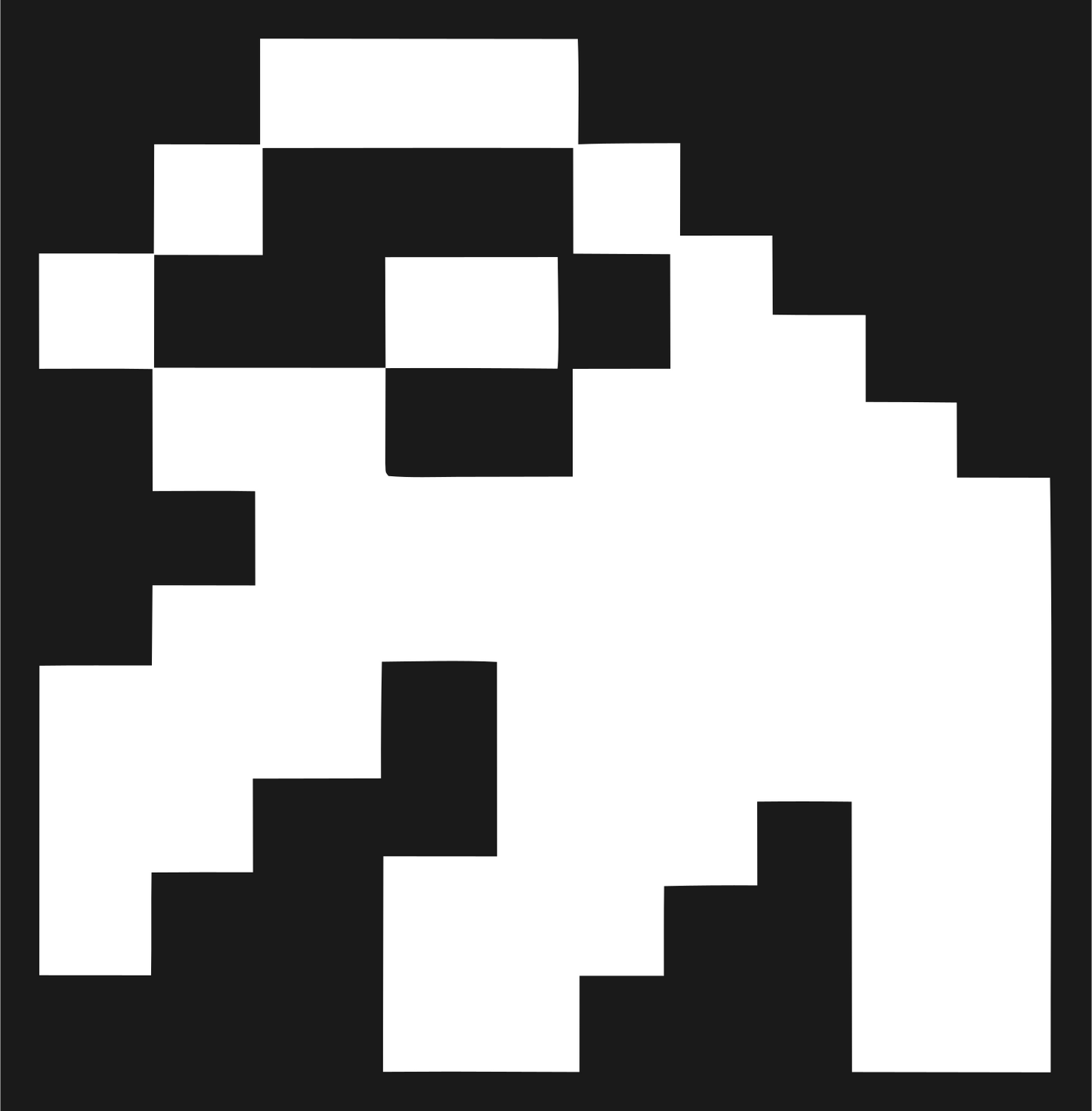 Pixel Sloth Crawling Logo #1a1a1a/#ffffff