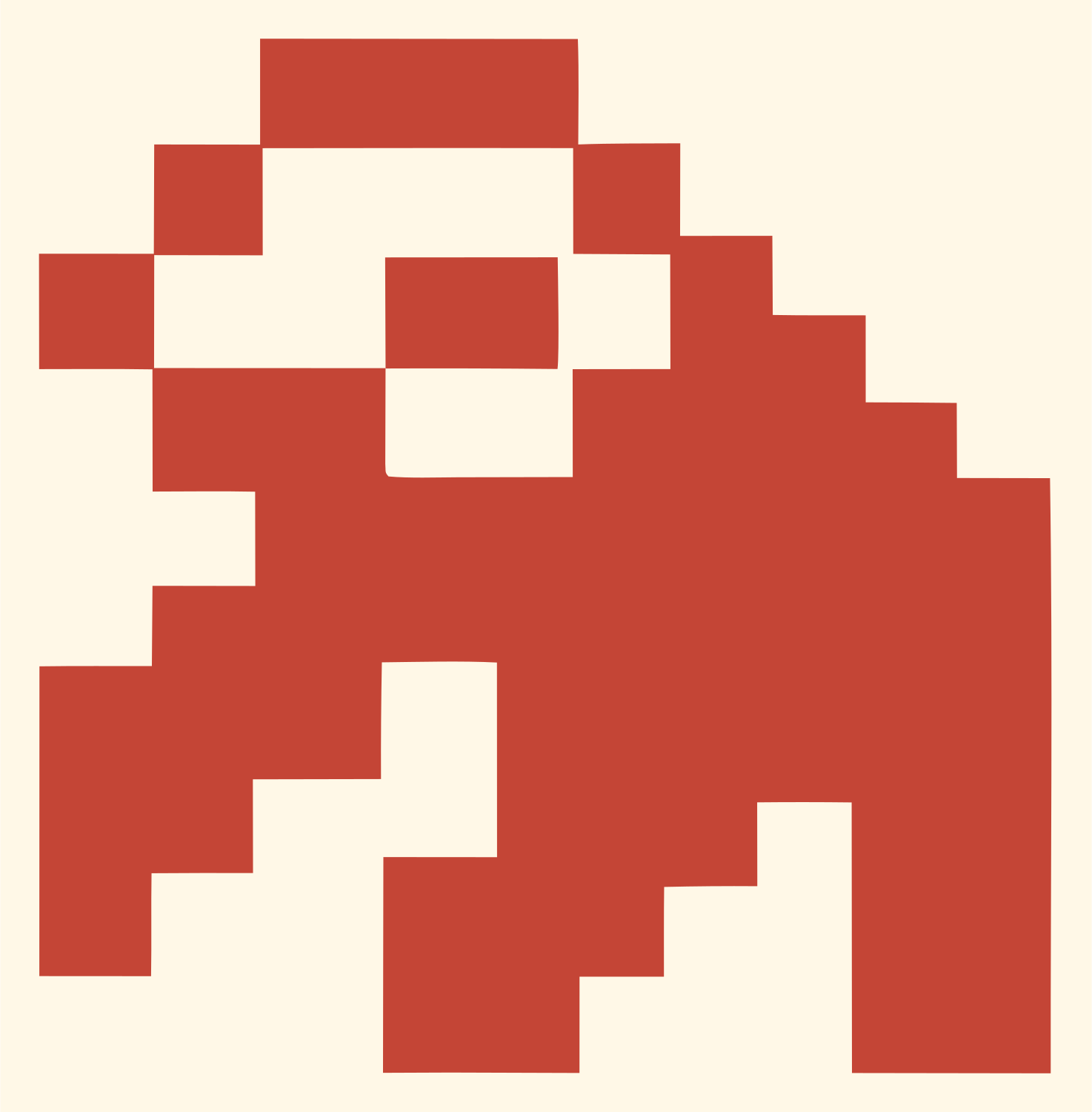 Pixel Sloth Crawling Logo #fff8e7/#c44536