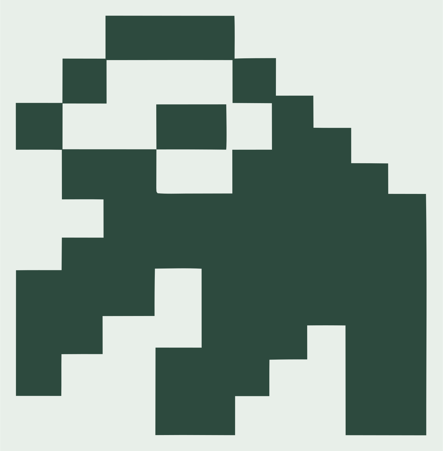 Pixel Sloth Crawling Logo #e8efe9/#2d4a3e