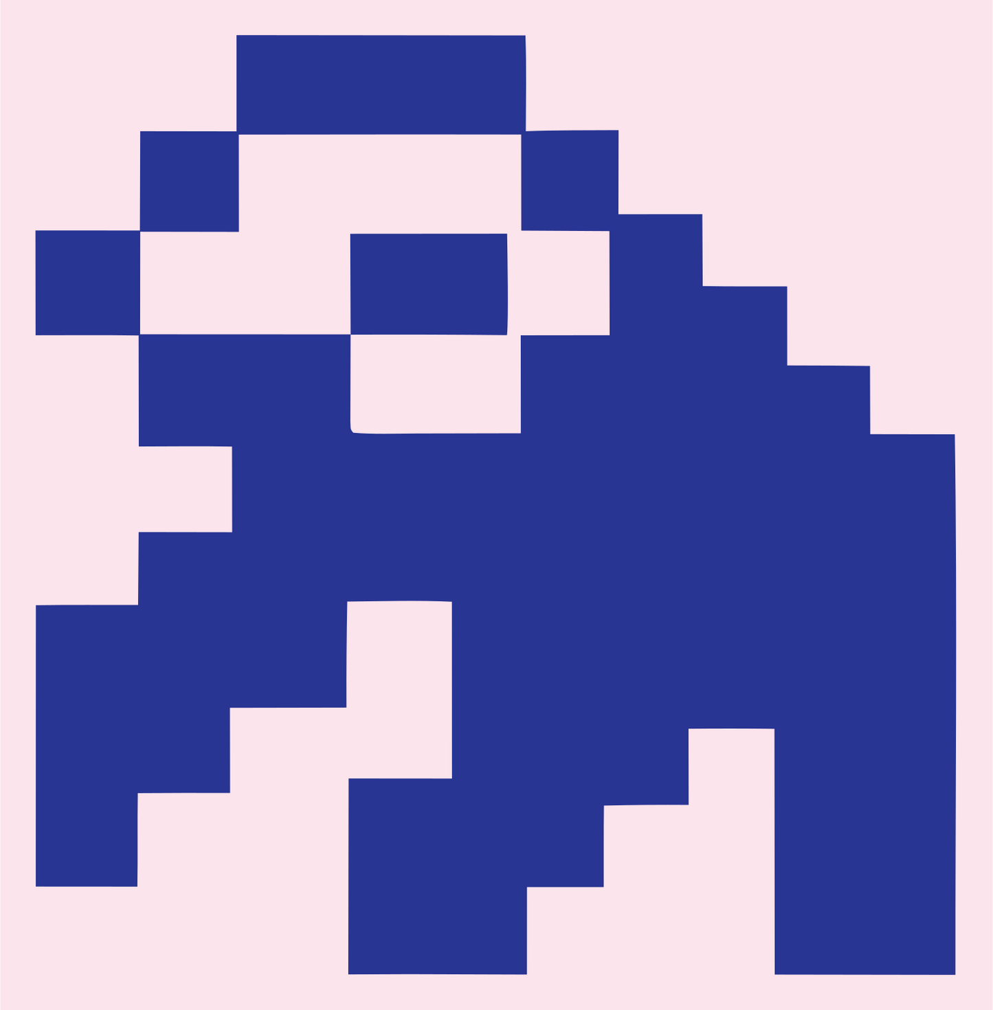 Pixel Sloth Crawling Logo #fce4ec/#283593