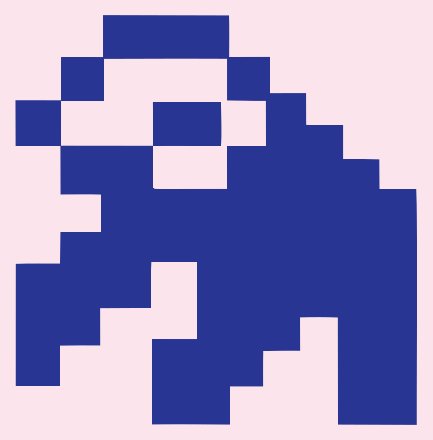 Pixel Sloth Crawling Logo #fce4ec/#283593