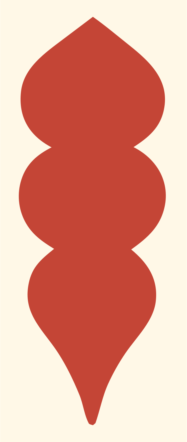 Stacked Pods Leaf Logo #fff8e7/#c44536