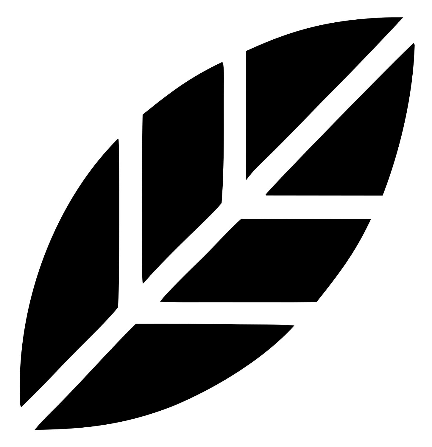 Swiss Style Segmented Leaf Logo #ffffff/#000000