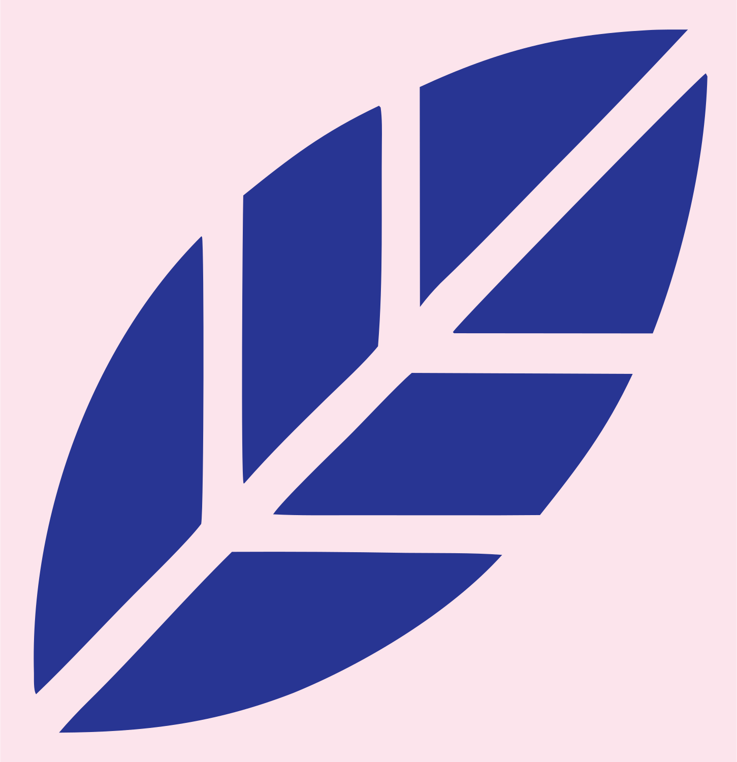 Swiss Style Segmented Leaf Logo #fce4ec/#283593