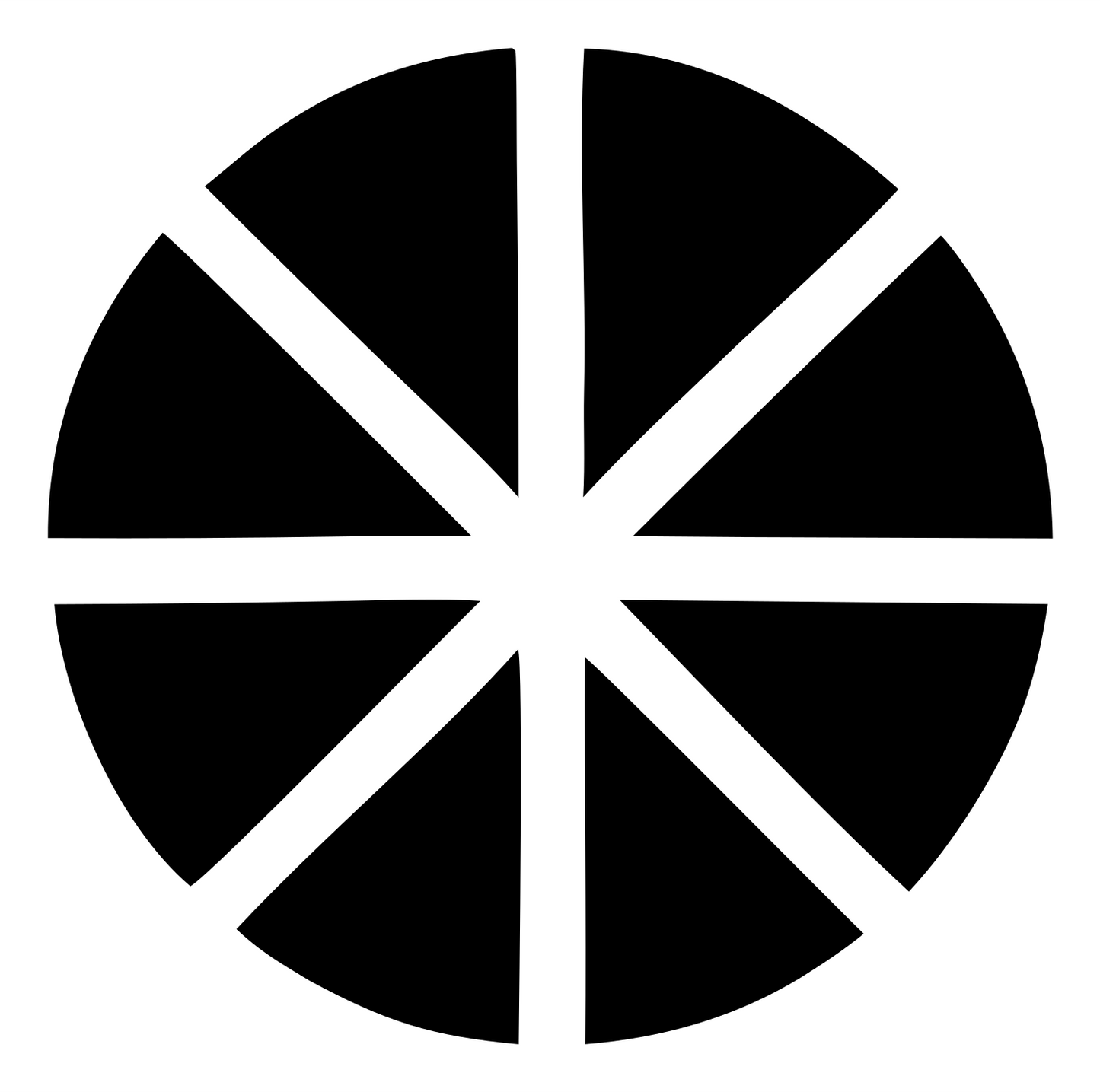 Radial Segments Leaf Logo #ffffff/#000000