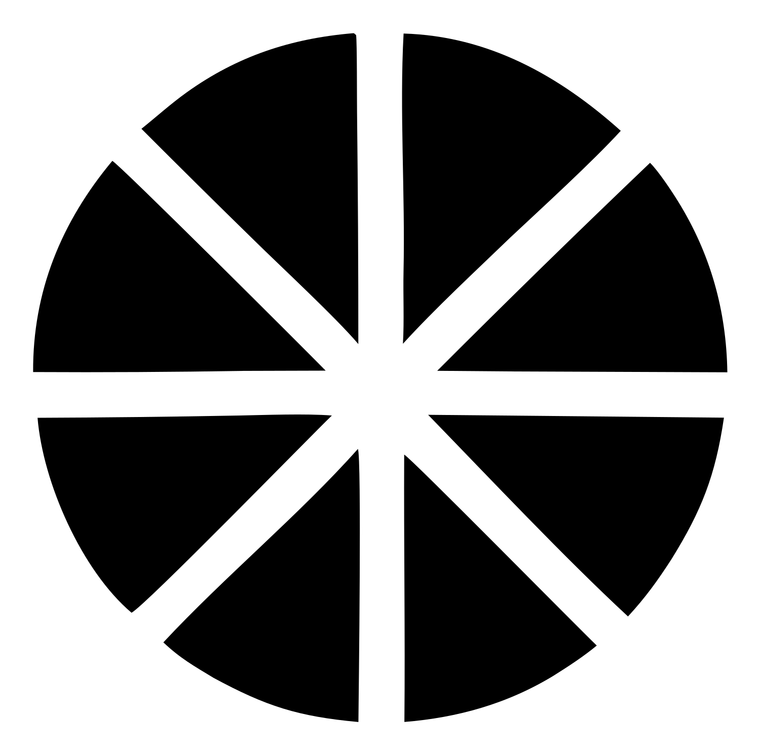Radial Segments Leaf Logo #ffffff/#000000