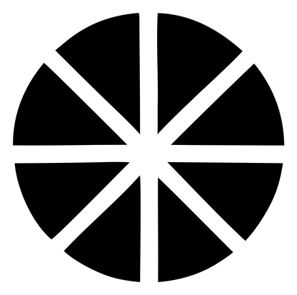 Radial Segments Leaf Logo #ffffff/#000000