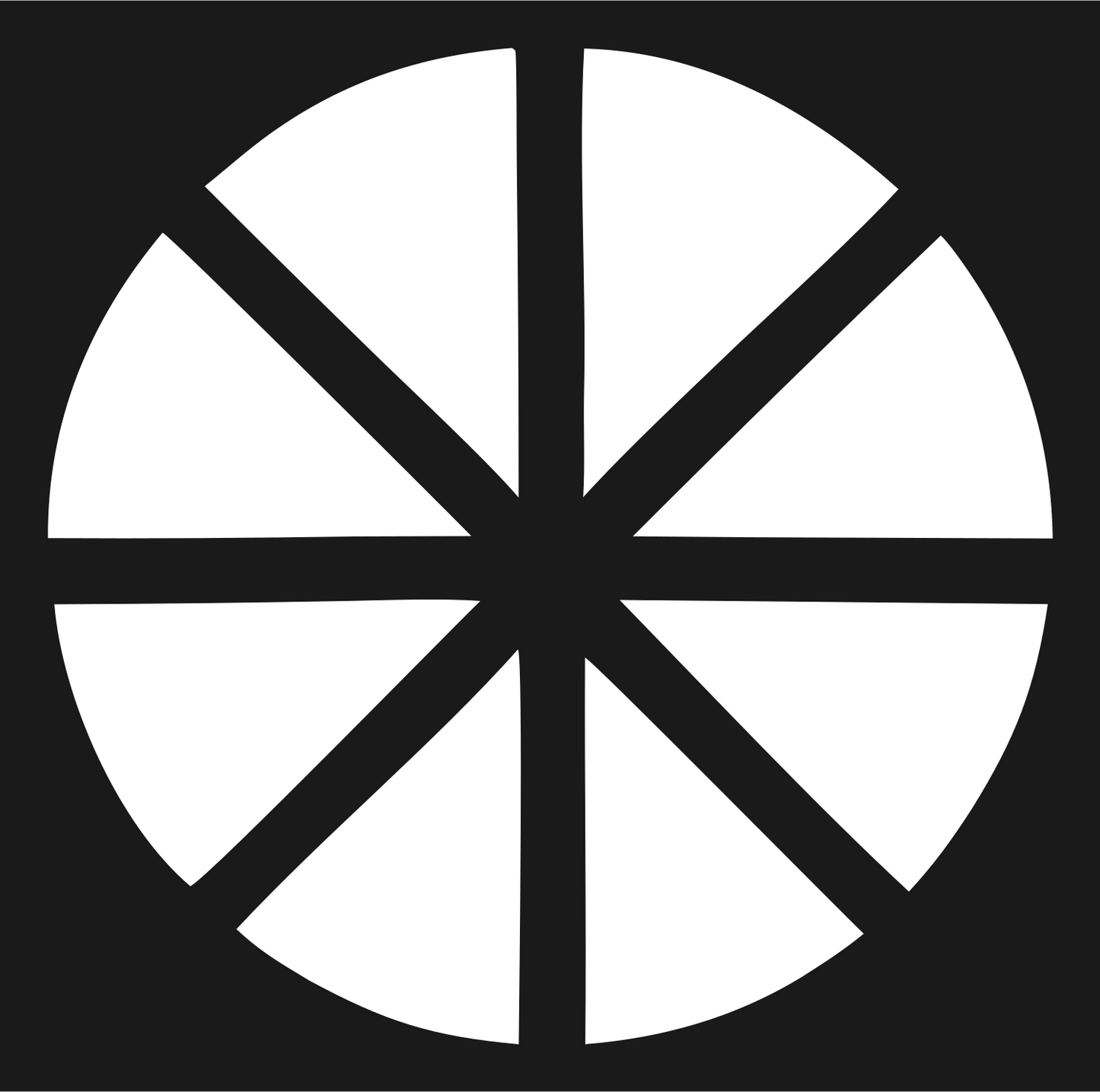 Radial Segments Leaf Logo #1a1a1a/#ffffff