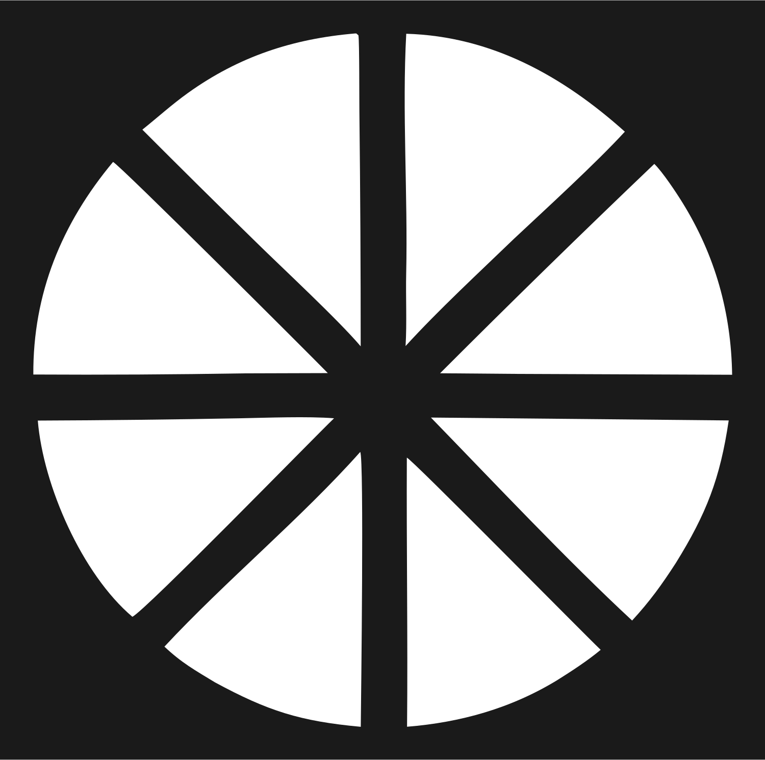 Radial Segments Leaf Logo #1a1a1a/#ffffff