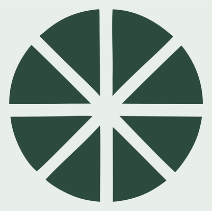 Radial Segments Leaf Logo #e8efe9/#2d4a3e