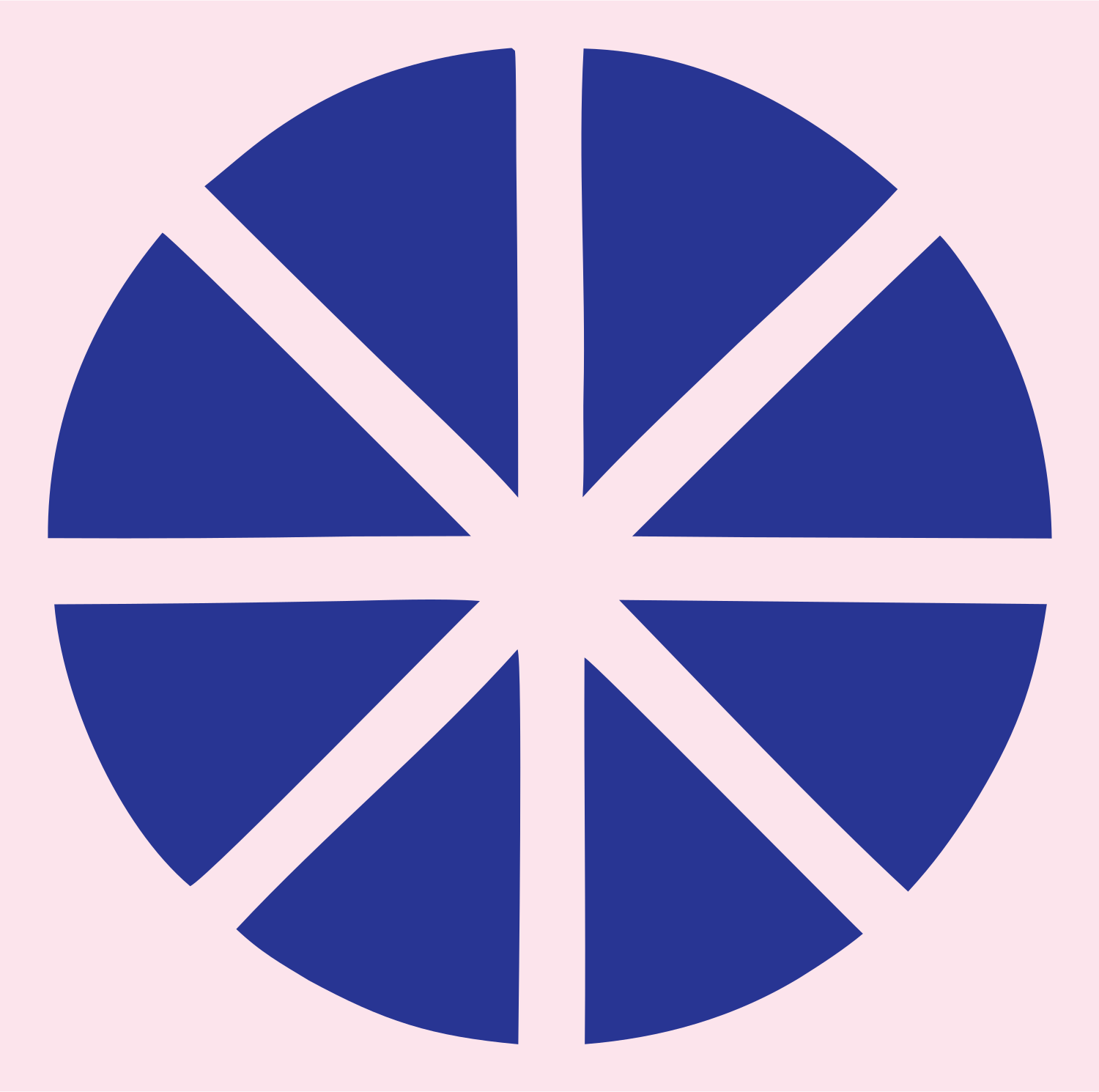 Radial Segments Leaf Logo #fce4ec/#283593