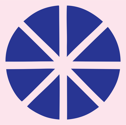 Radial Segments Leaf Logo #fce4ec/#283593