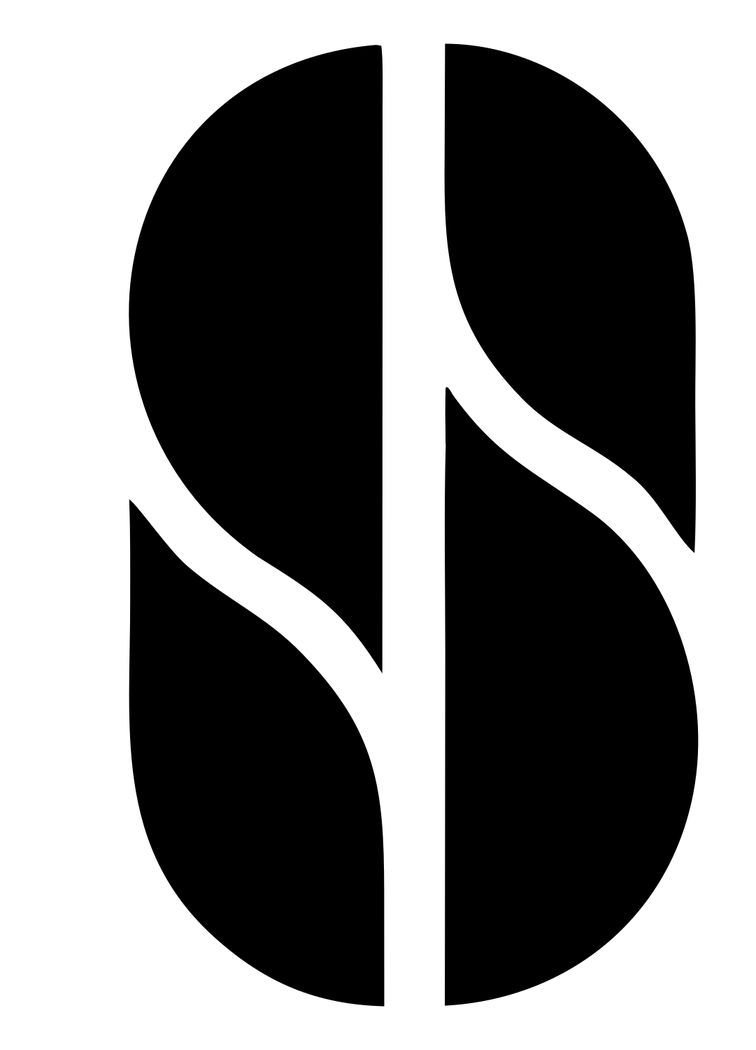 Split Curve Leaf Logo #ffffff/#000000