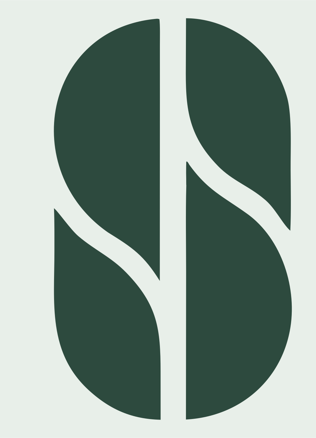 Split Curve Leaf Logo #e8efe9/#2d4a3e
