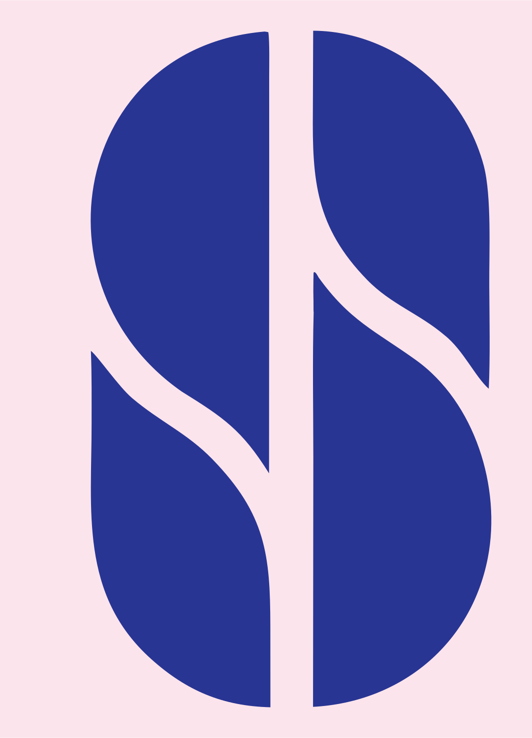 Split Curve Leaf Logo #fce4ec/#283593