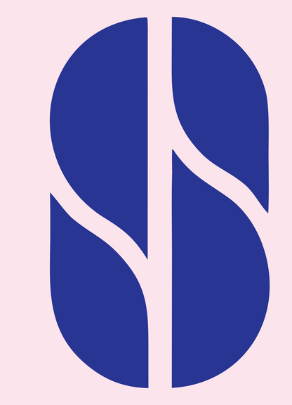 Split Curve Leaf Logo #fce4ec/#283593
