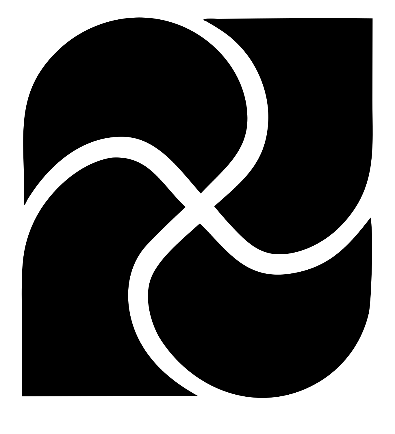 Interlocking Swirl Leaf Logo #ffffff/#000000
