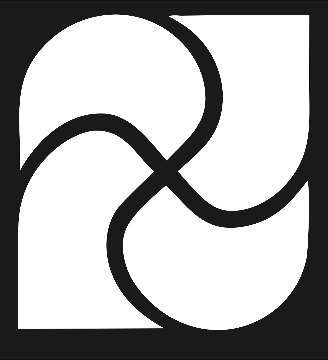 Interlocking Swirl Leaf Logo #1a1a1a/#ffffff
