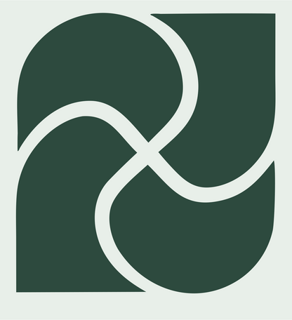 Interlocking Swirl Leaf Logo #e8efe9/#2d4a3e