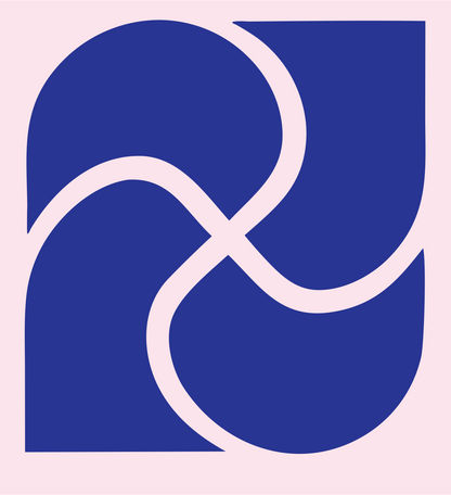 Interlocking Swirl Leaf Logo #fce4ec/#283593