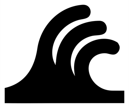 Breaking Ocean Wave Logo #ffffff/#000000