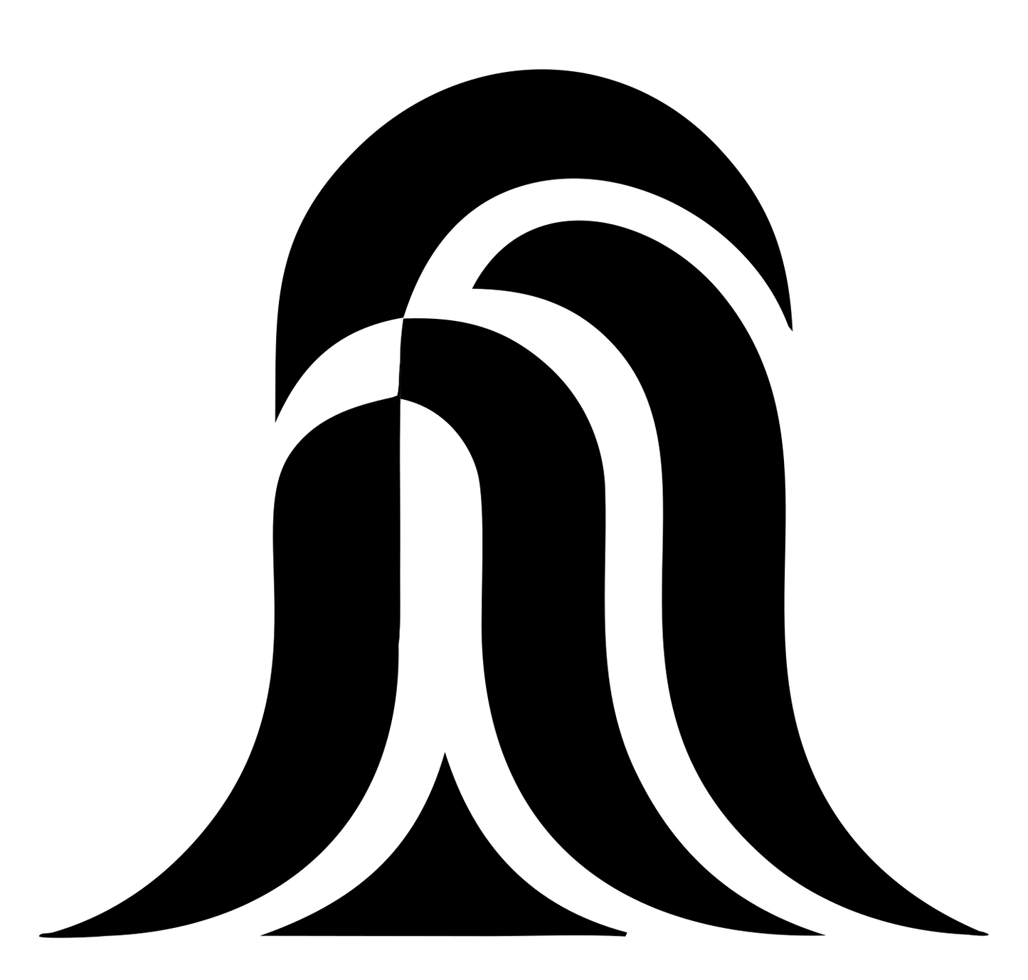 Arched Cascade Wave Logo #ffffff/#000000