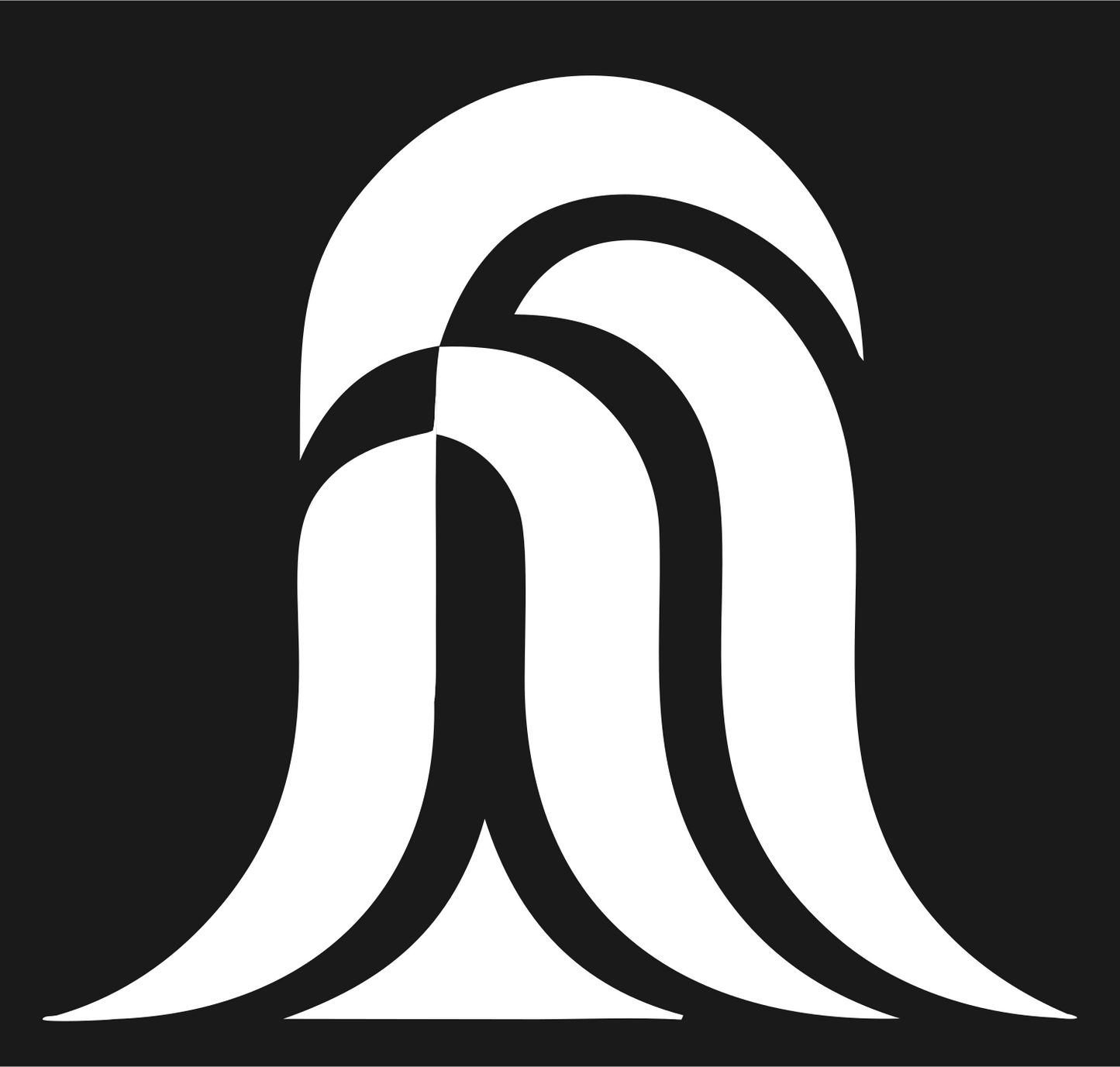 Arched Cascade Wave Logo #1a1a1a/#ffffff