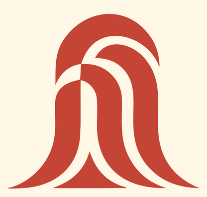 Arched Cascade Wave Logo #fff8e7/#c44536