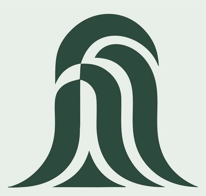 Arched Cascade Wave Logo #e8efe9/#2d4a3e